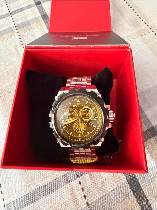 Invicta Other - Invicta Two-Tone Black and Gold Men's Chronograph Watch